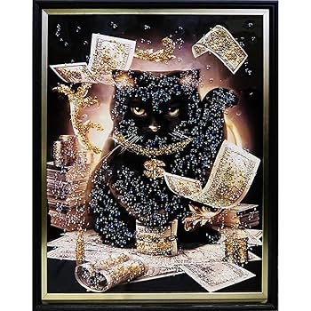 Amazon.co.jp: クリスタルアート おしゃれ 43x53cm アート ねこ